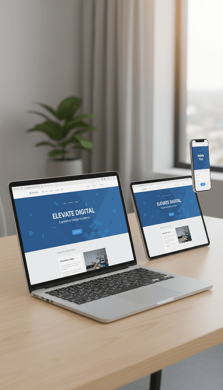 Website design shown across devices